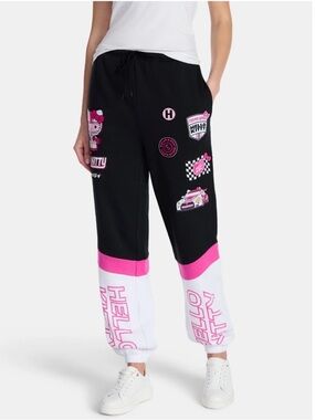 Hello Kitty Racing Jogger Pants Black Pink Women's XXL